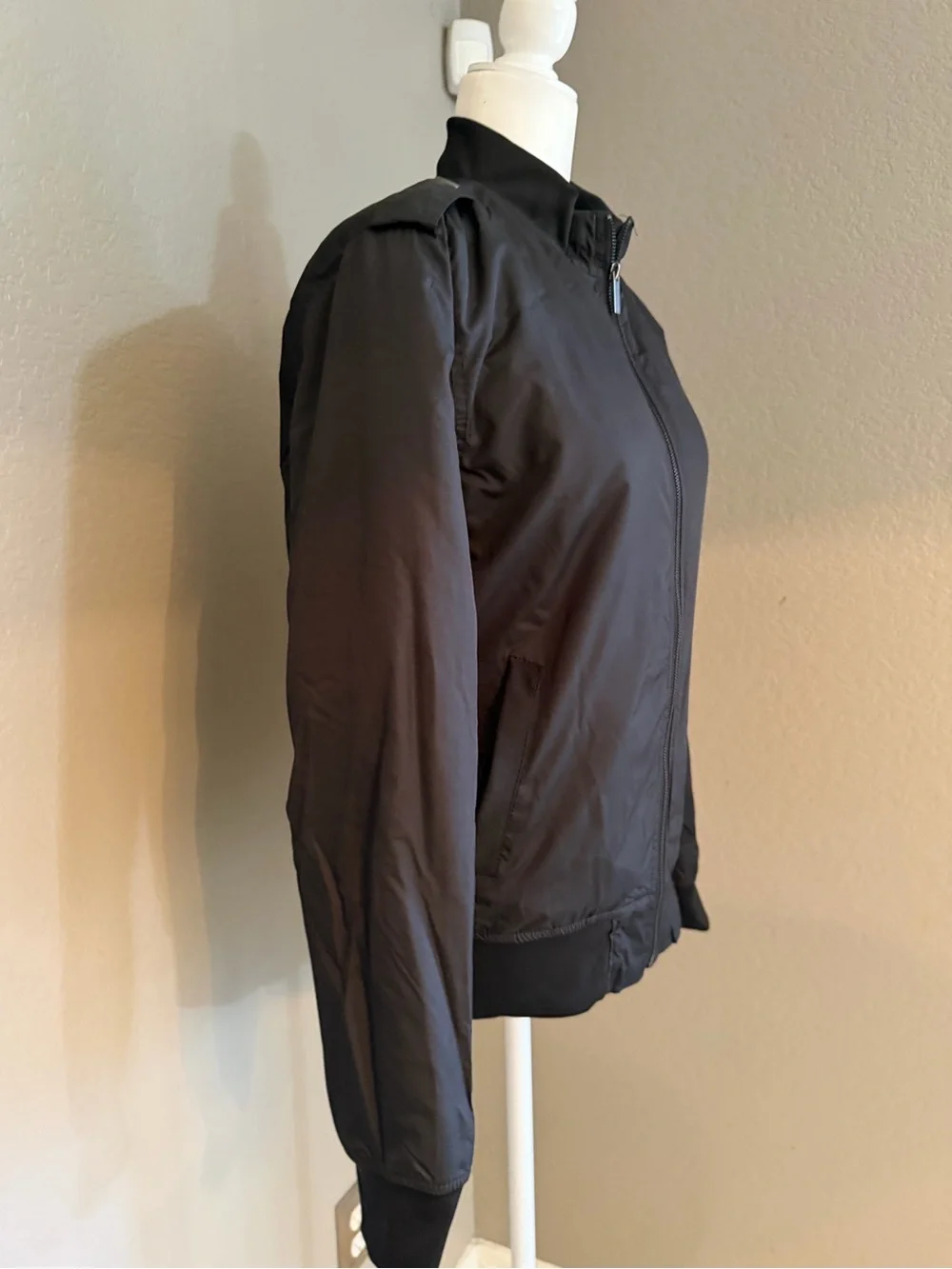 Men's Black Zip-Front Bomber Jacket
